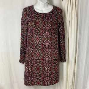 PRANA XS Cece Dress Medallion Print Mahogany Rayon Short Wine Olive